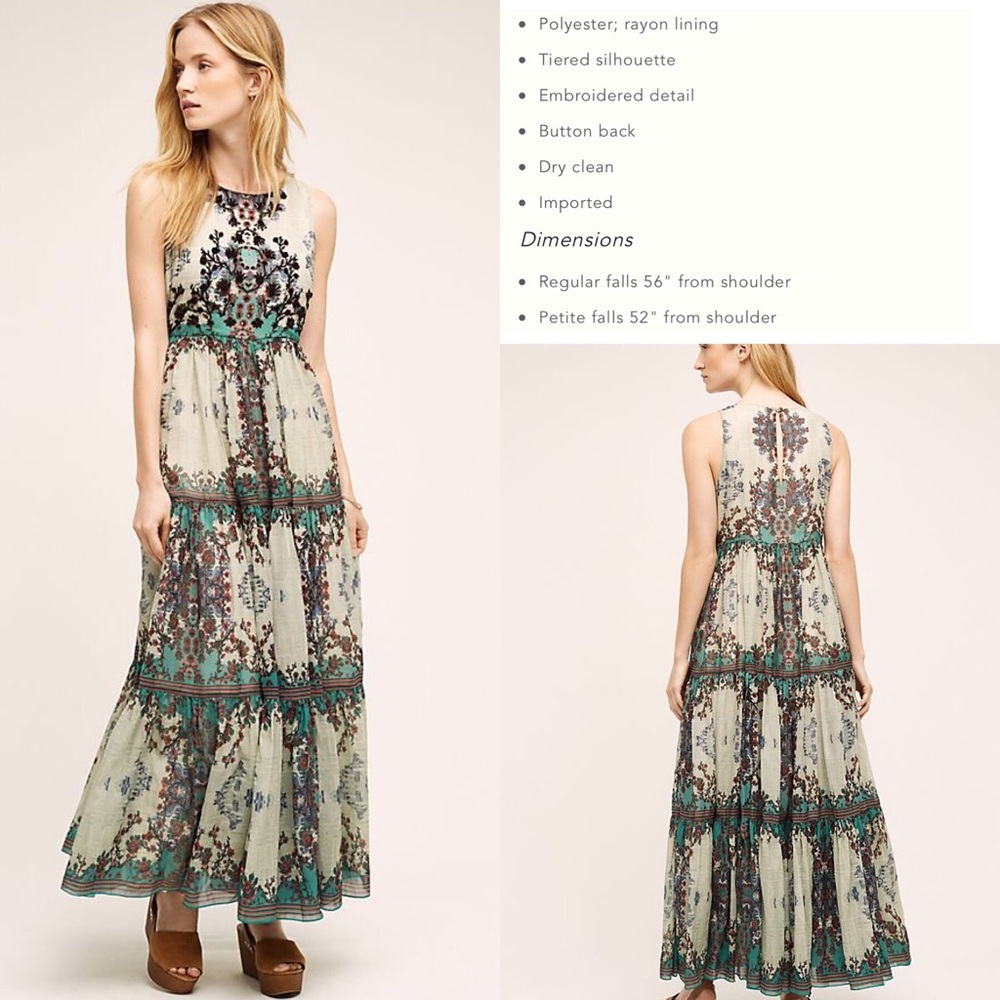 ⭕️Sold⭕️Anthro Madera Maxi Dress by Bhanuni, 8P